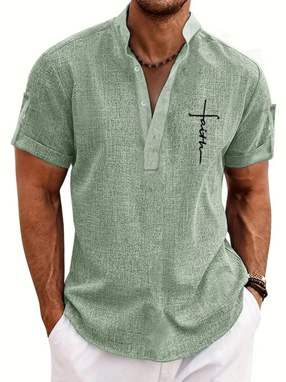 Hayes™ Elegant Short Sleeve High Collar Shirt