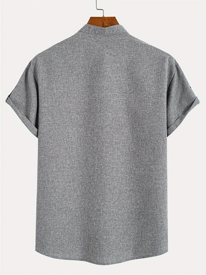 Hayes™ Elegant Short Sleeve High Collar Shirt