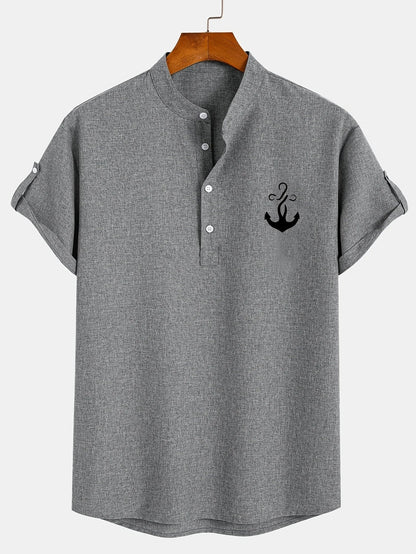 Hayes™ Elegant Short Sleeve High Collar Shirt