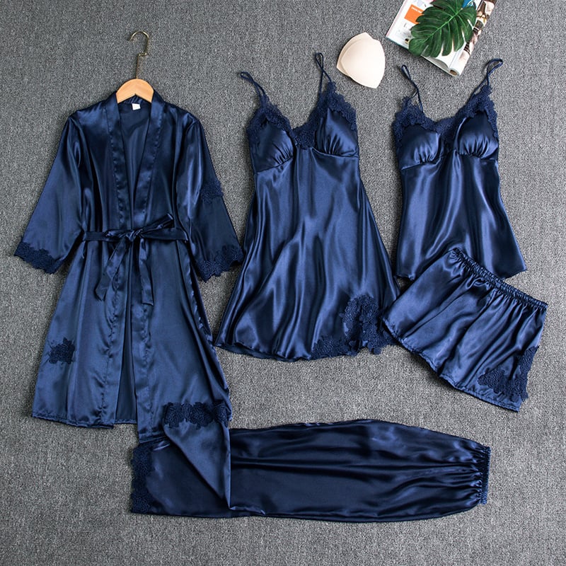 Rosmira™ Luminous Silk Night Set Five Pieces