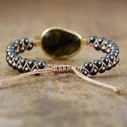 Dree™ Celestial Eye Bracelet with Labradorite and Energetic Hematite