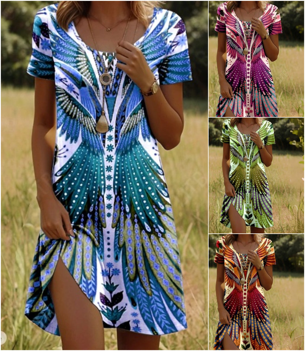 Kit™ Women's Vintage Style Short Sleeve Dress