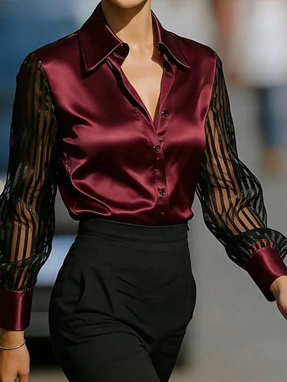 Ellery™ Elegant Blouse with Transparent Sleeves