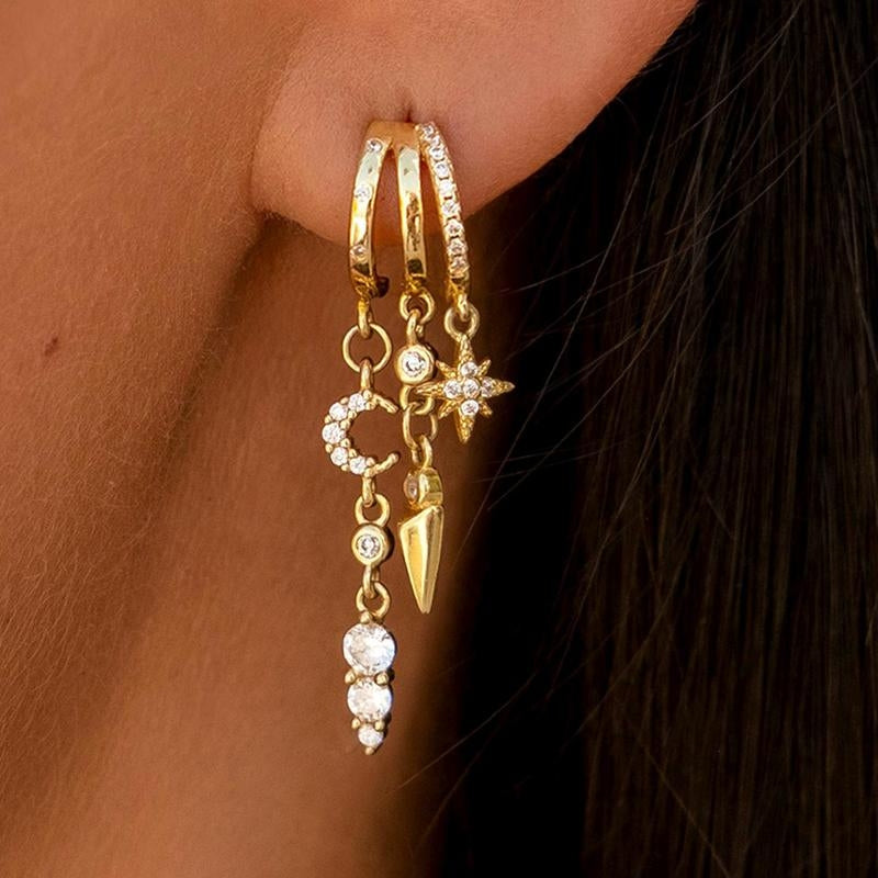 Blyra™ Gold Earrings with Charms – Refined, Elegant, and Timeless