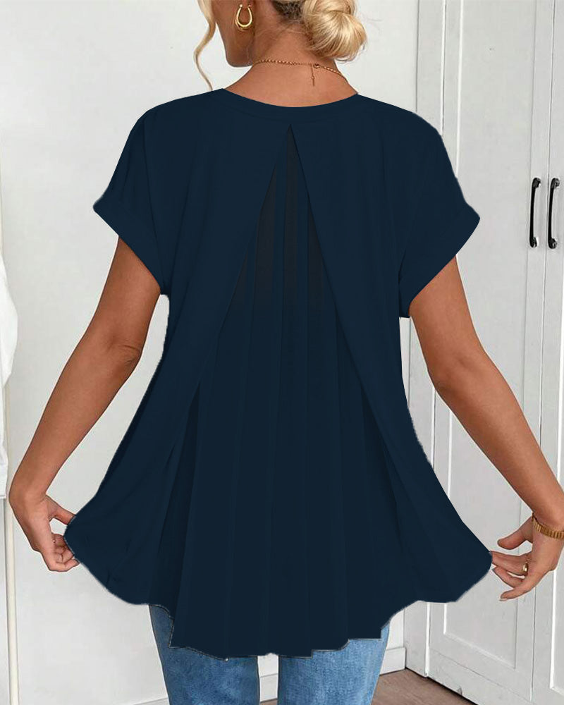 Ciela™ Lightweight Pleated Blouse with Flowing Draping