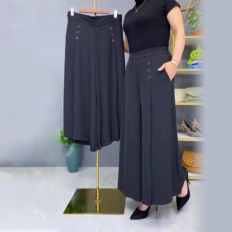 Nell™ Elegant Pleated Wide-Leg Trousers