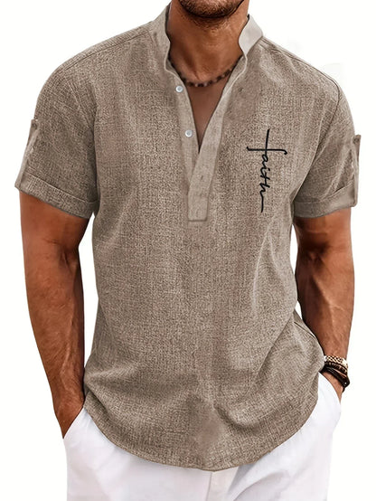 Hayes™ Elegant Short Sleeve High Collar Shirt