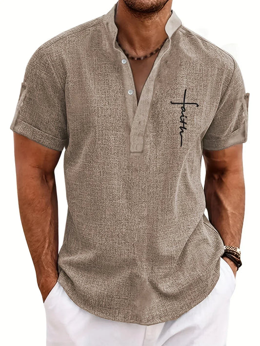 Hayes™ Elegant Short Sleeve High Collar Shirt