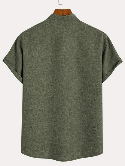 Hayes™ Elegant Short Sleeve High Collar Shirt