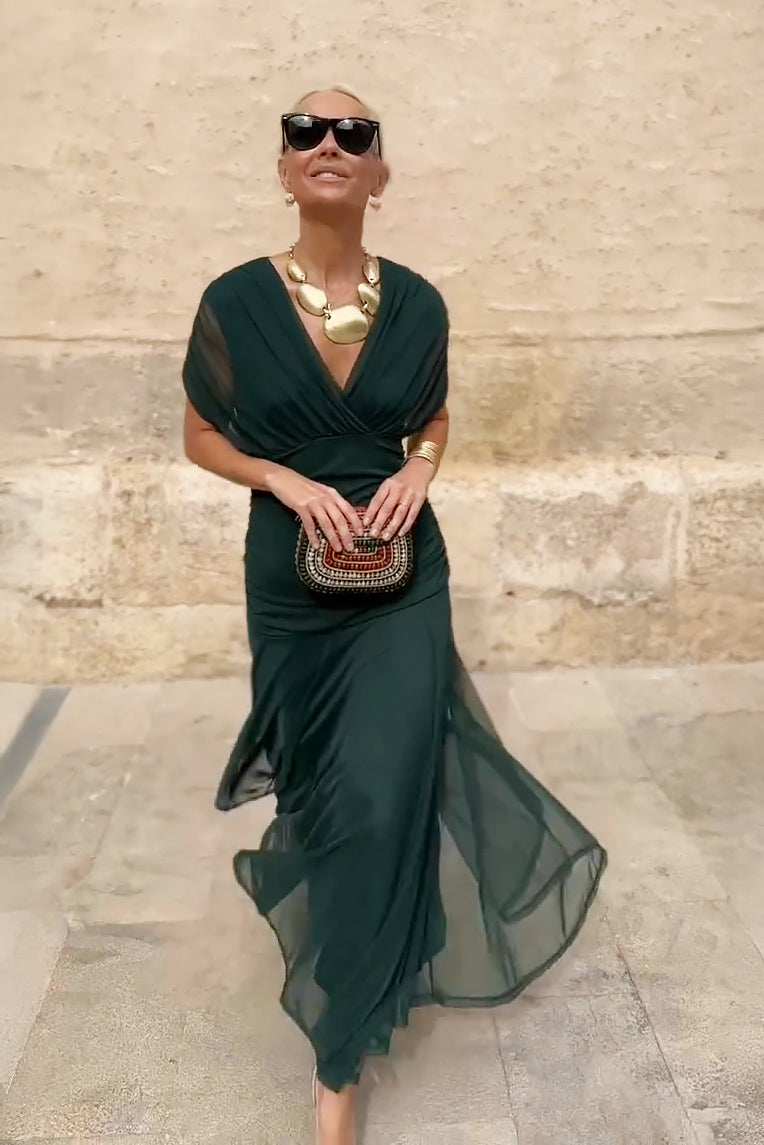 Novarente™ Elegant Maxi Dress with V-Neck for Special Occasions