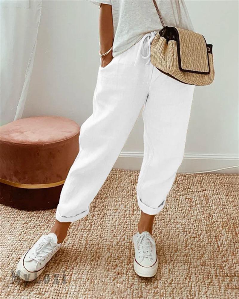 Dorevia™ Comfortable and Lightweight Cotton and Linen Casual Pants for Women