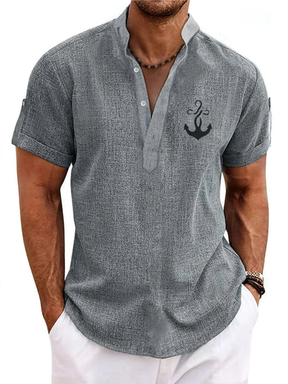 Hayes™ Elegant Short Sleeve High Collar Shirt