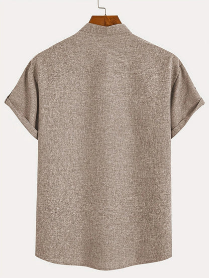 Hayes™ Elegant Short Sleeve High Collar Shirt