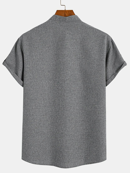 Hayes™ Elegant Short Sleeve High Collar Shirt