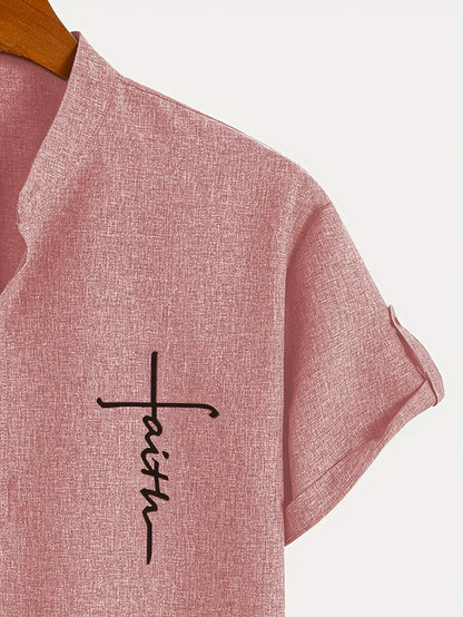 Hayes™ Elegant Short Sleeve High Collar Shirt