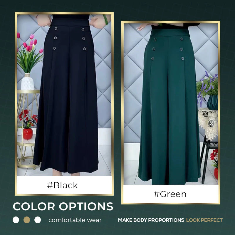 Nell™ Elegant Pleated Wide-Leg Trousers