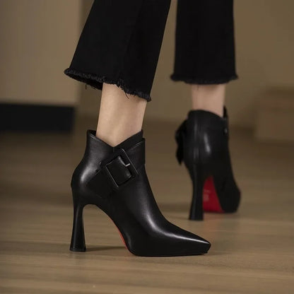 SORELLI™ Elegant Ankle Boots with Heel and Buckle