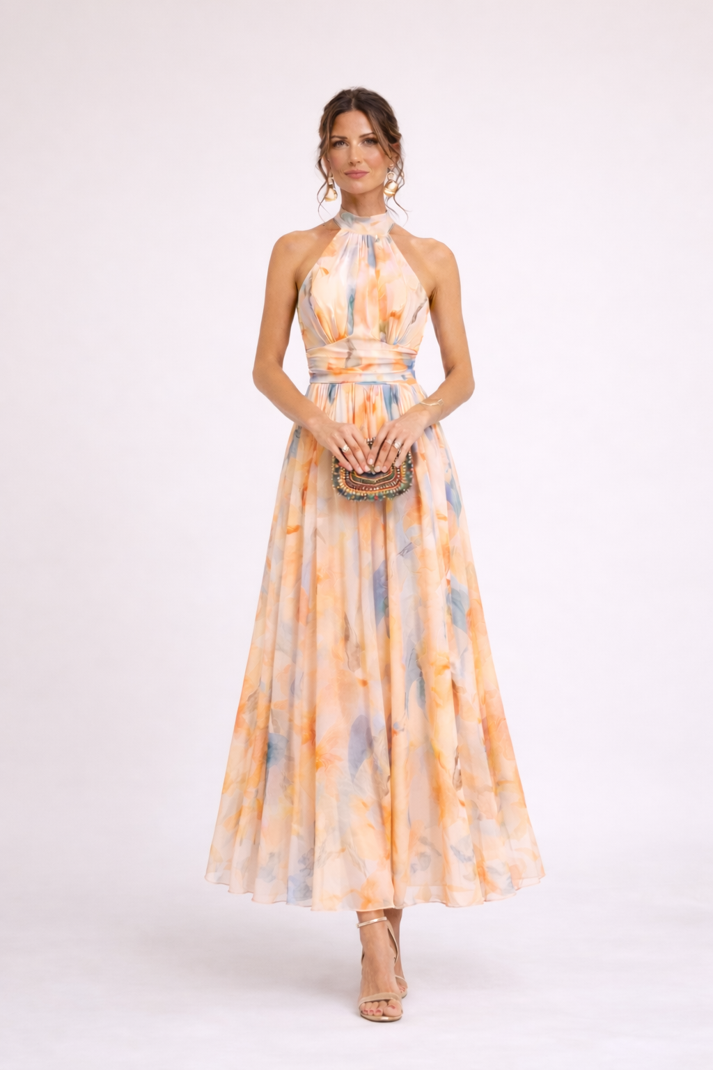 Quincy™ Watercolor Halter Dress