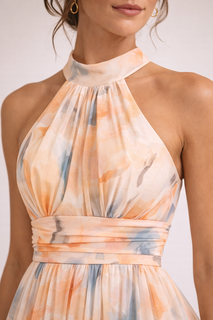 Quincy™ Watercolor Halter Dress