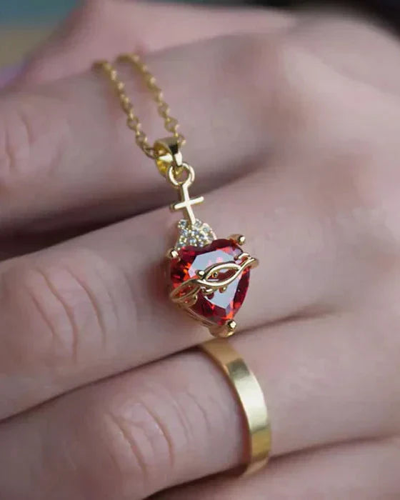 Aurelienna™ Sacred Heart of Jesus Gold-Plated Necklace