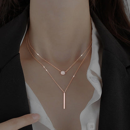 Oona™ Double Layered Necklace with Elegant and Modern Design