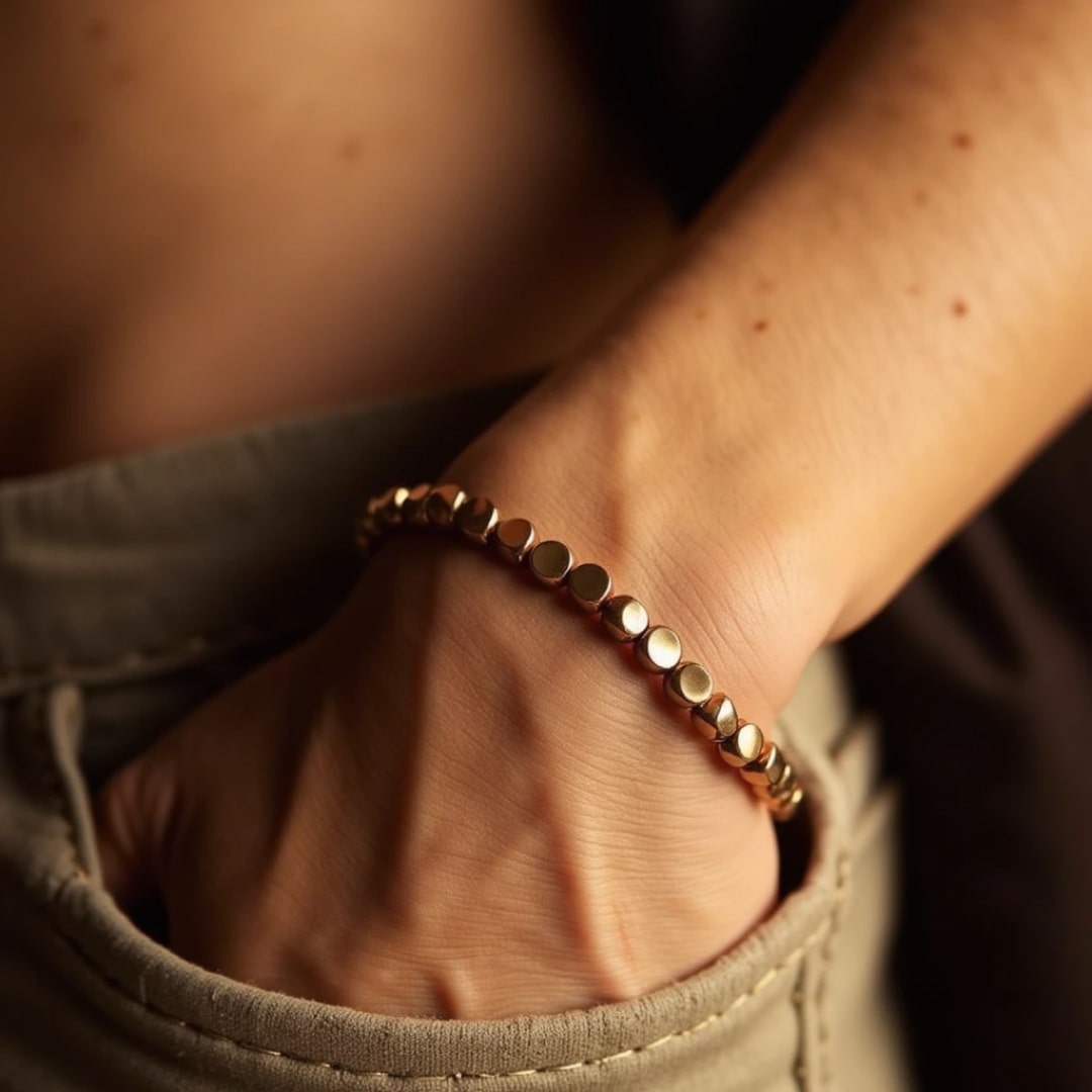 Selira™ Tibetan Copper Pearl Bracelet with Natural Energy