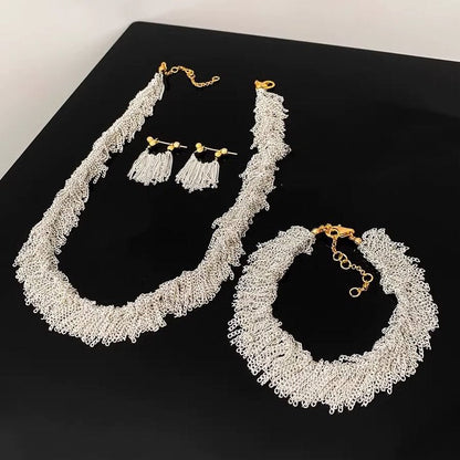Ursa™ Earrings, Necklace, Bracelet with Cascading Fringe