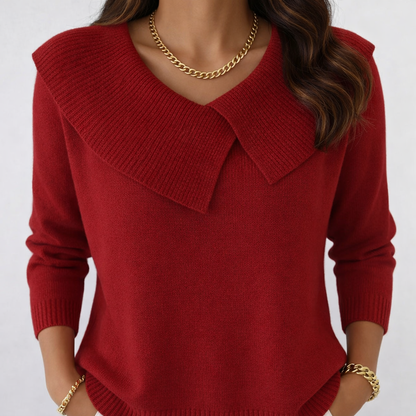 Noiréa™ Soft Sweater with Elegant Draped Neck
