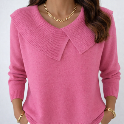 Noiréa™ Soft Sweater with Elegant Draped Neck