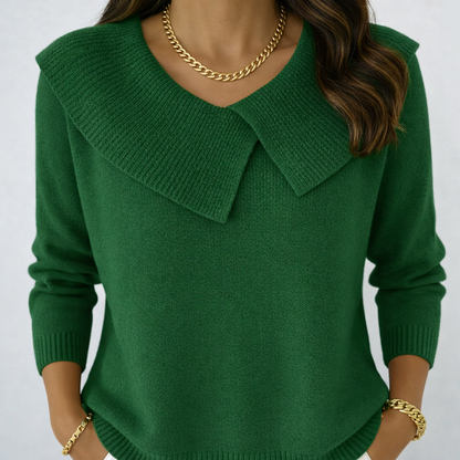 Noiréa™ Soft Sweater with Elegant Draped Neck