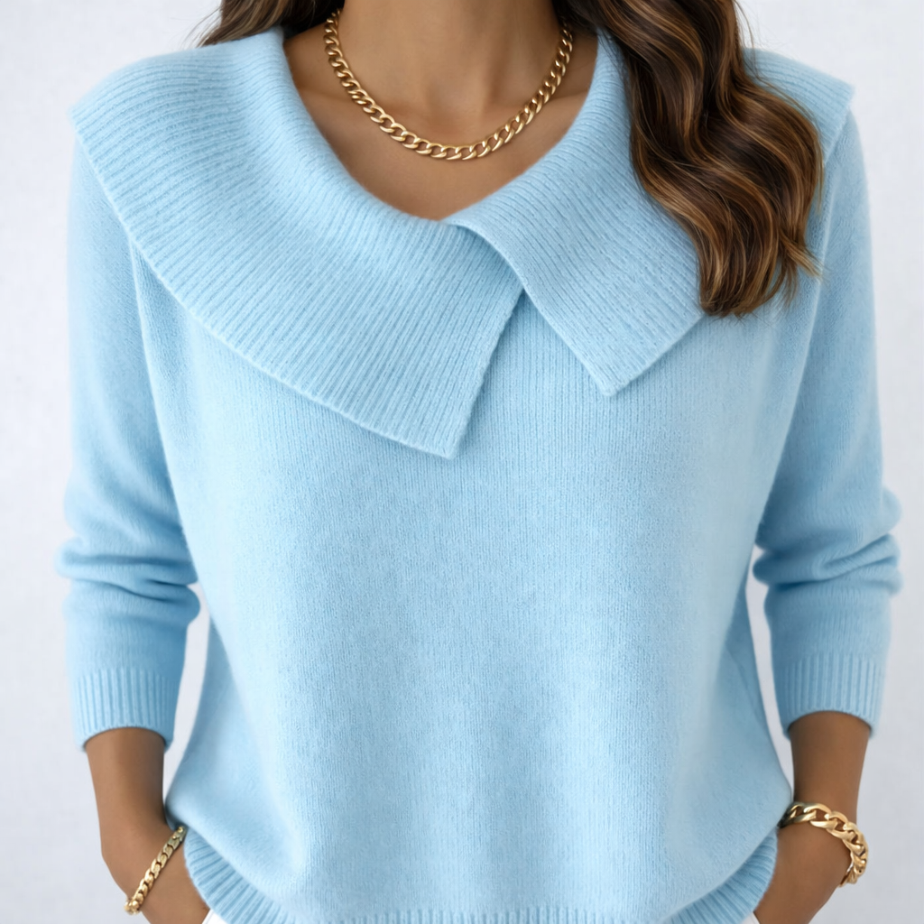 Noiréa™ Soft Sweater with Elegant Draped Neck