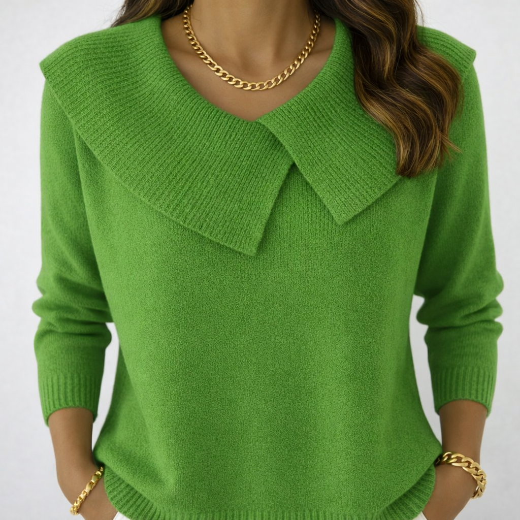 Noiréa™ Soft Sweater with Elegant Draped Neck