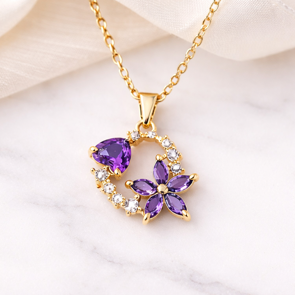 Halia™ Heart in Flower Necklace