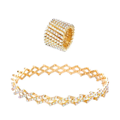 Carys™ Elegant Gold Finish Ring and Bracelet Set