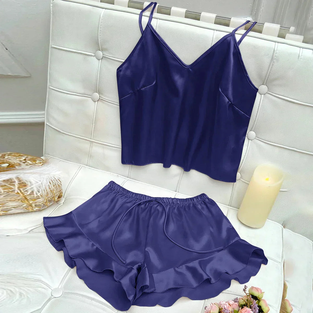 Jessa™ Complete Pajama Set with Satin Top and Shorts