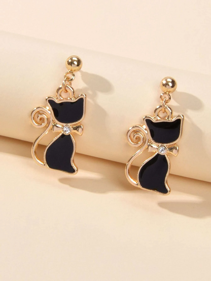 Elin™ Black Cat Earrings with Chic Style