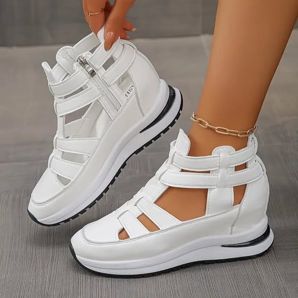 Falira™ Comfortable lightweight wedge sandals with side zipper