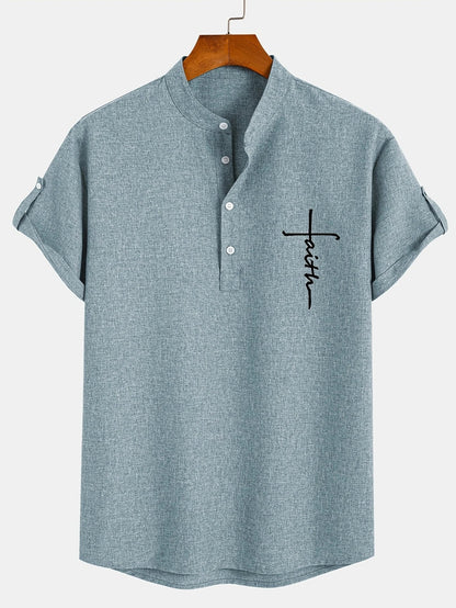 Hayes™ Elegant Short Sleeve High Collar Shirt
