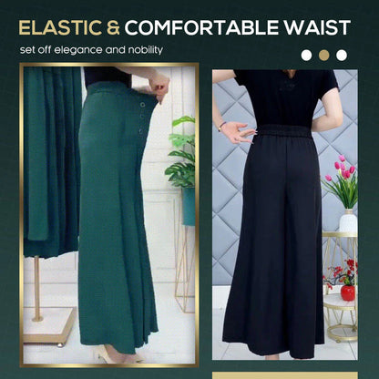 Nell™ Elegant Pleated Wide-Leg Trousers