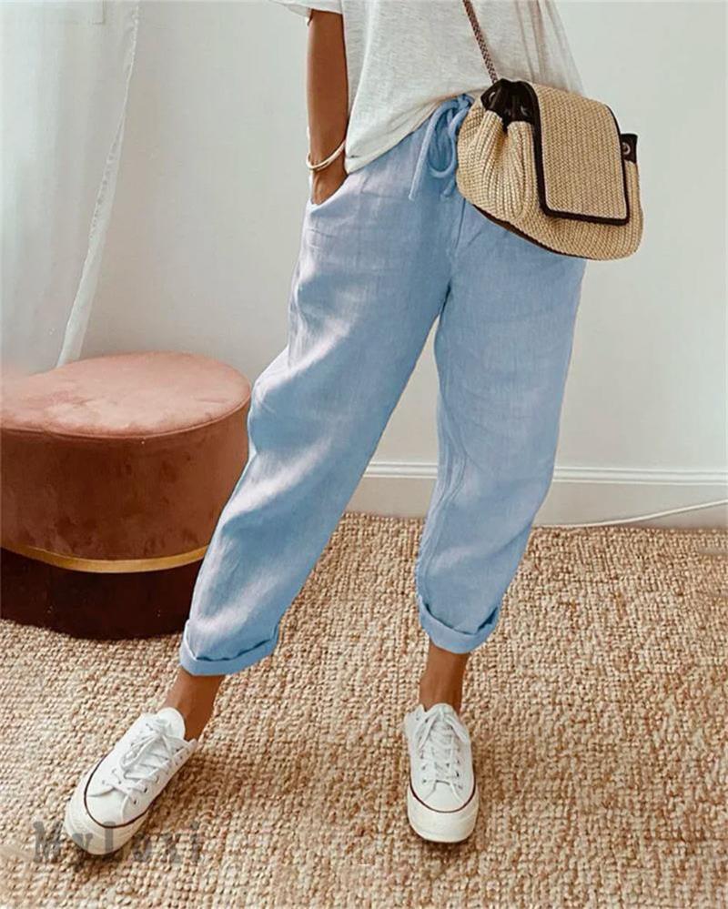 Dorevia™ Comfortable and Lightweight Cotton and Linen Casual Pants for Women