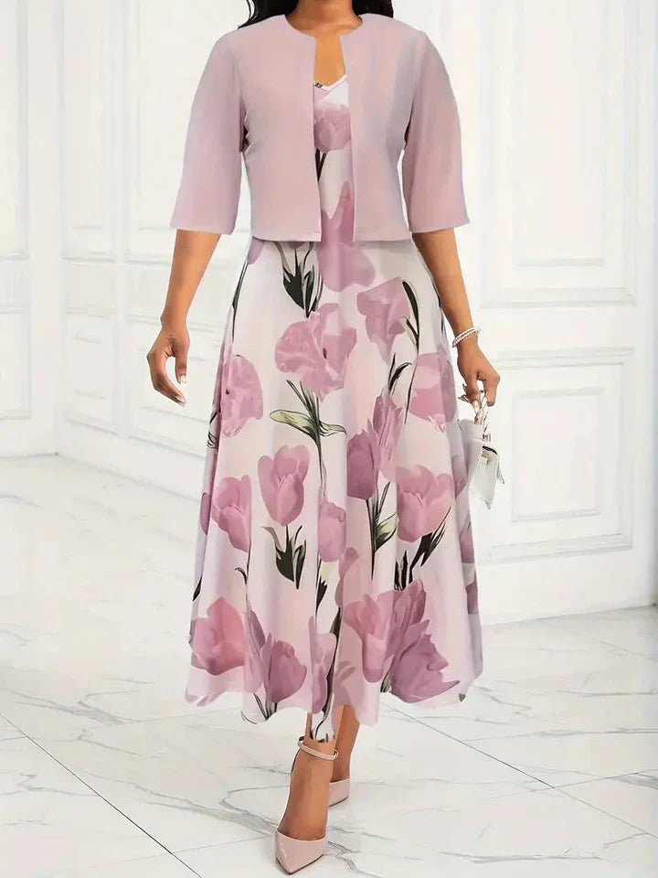 Greyra™ Elegant Two-Piece Set with Flowers