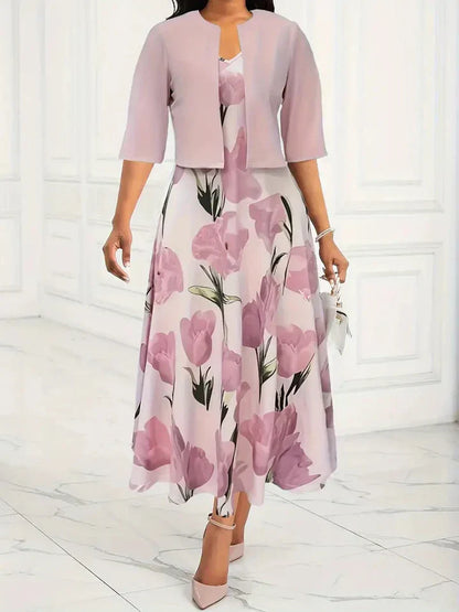 Greyra™ Elegant Two-Piece Set with Flowers