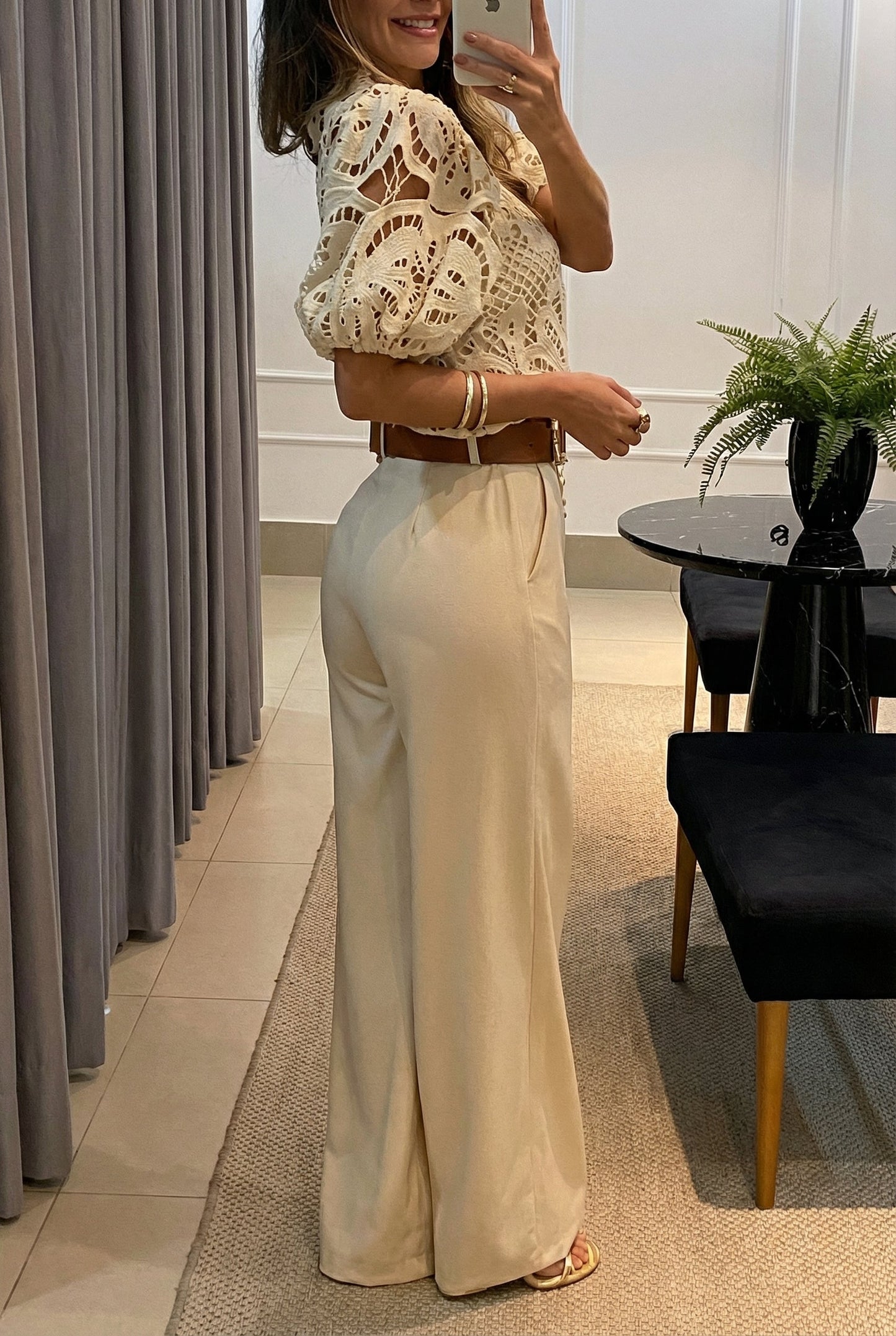 Sireva™ Elegant Blouse and Pants Set with Fluid Fall