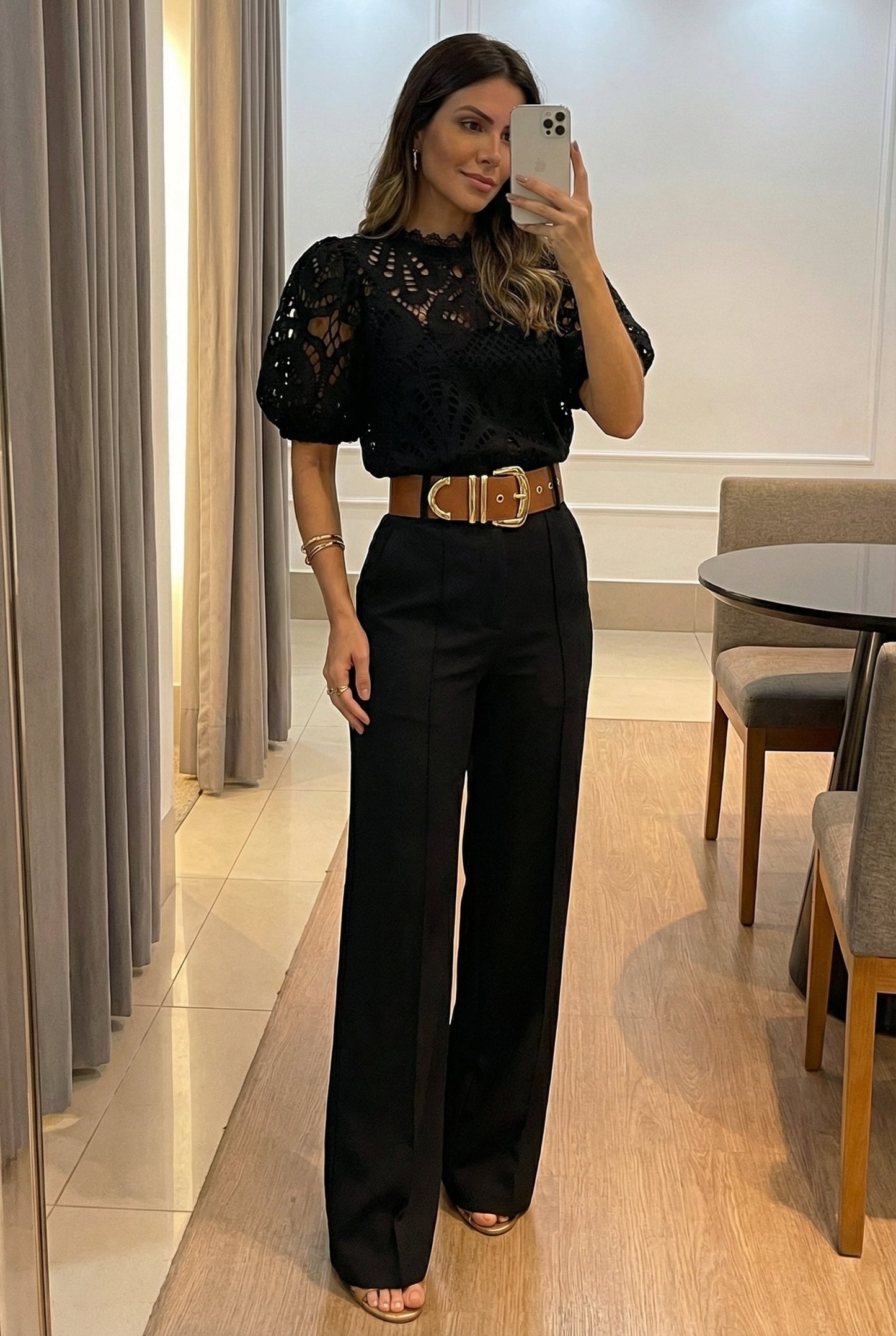 Sireva™ Elegant Blouse and Pants Set with Fluid Fall