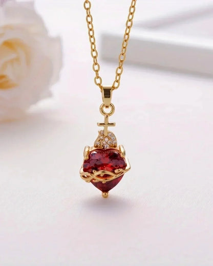 Aurelienna™ Sacred Heart of Jesus Gold-Plated Necklace