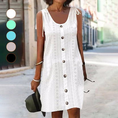 Tove™ Sleeveless Knit Dress with U-Neck and Comfortable Fit