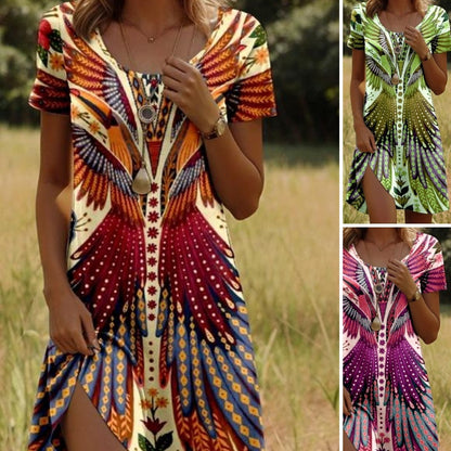 Kit™ Women's Vintage Style Short Sleeve Dress